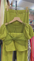 TEEN TOP Lacey Round Neck Crop Top With Trouser Sets